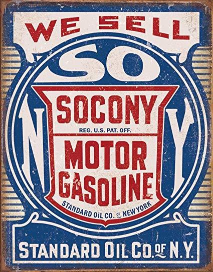 Socony Logo - Amazon.com: Socony Gasoline Tin Sign 13 x 16in: Home & Kitchen