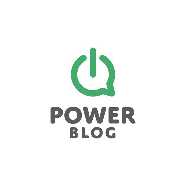 Blog Logo - Power blog logo Vector | Premium Download