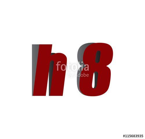 H8 Logo - h8 logo initial red and shadow