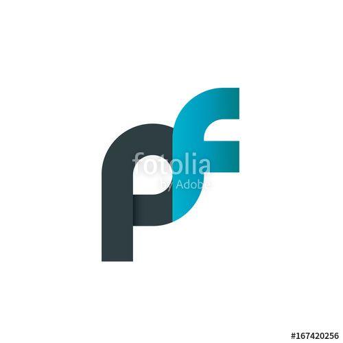 PF Logo - Initial Letter PF Linked Rounded Design Logo Stock image