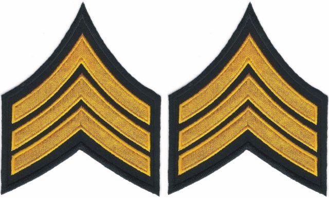 Sergeant Logo - Large Army Yellow Black Sergeant Sgt E5 Rank Insignia Patches