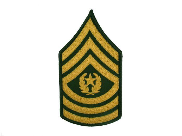 Sergeant Logo - Command Sergeant Major Army Rank Insignia Sew On Gold on Green Male ...