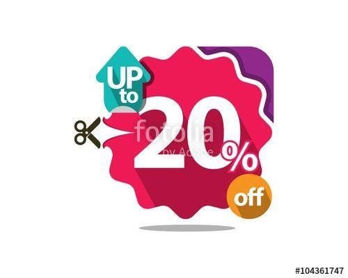 Discount Logo - Up to 20% Discount Logo Labels Price Tags Stickers Colorful