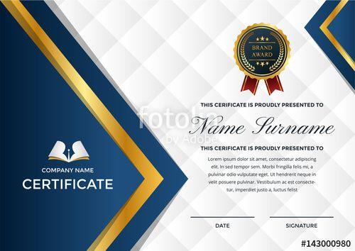 Certificate Logo - Modern Premium Company Certificate Of Achievement And Appreciation
