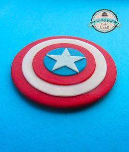 The Sugar Circle Logo - Captain America logo shield cake topper sugar decoration Avengers ...