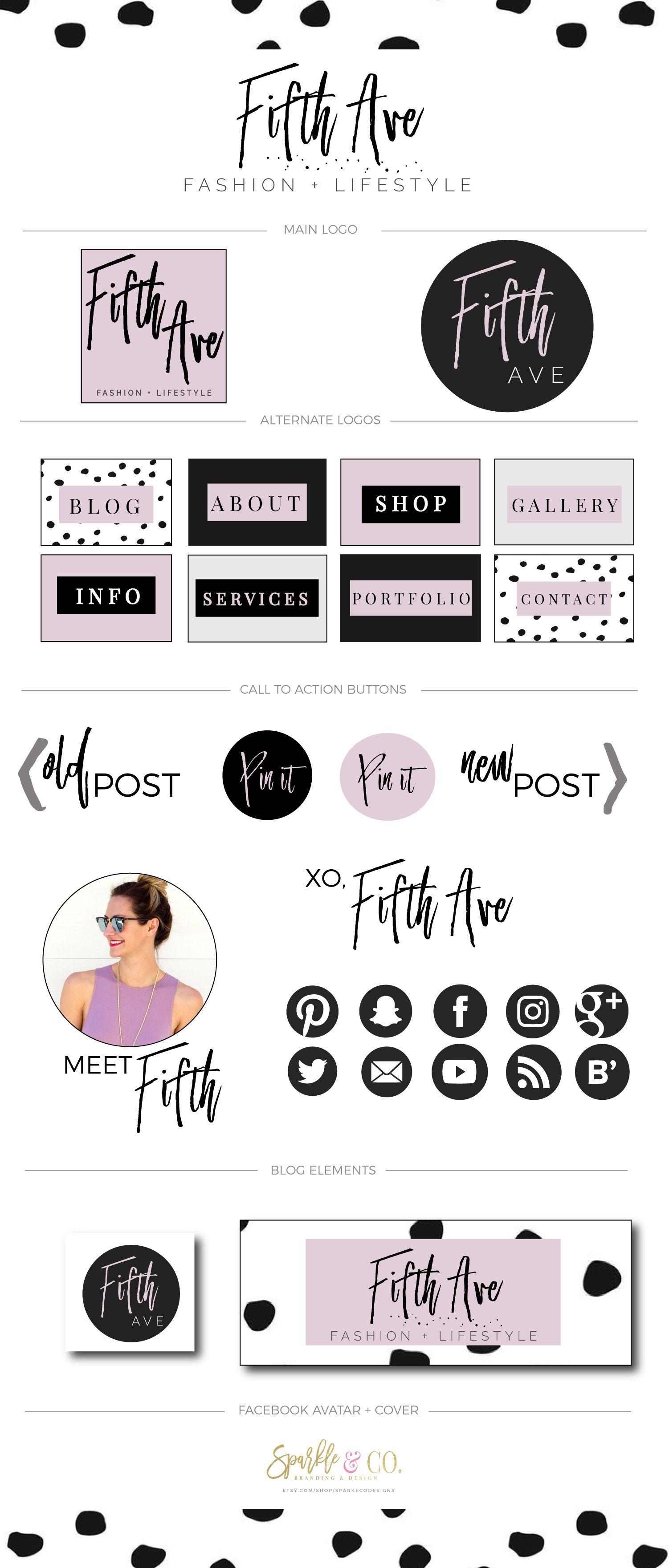 Dot.Blog Logo - Polka Dot Logo Package Blogger Logo Design Blog Brand Identity Blog