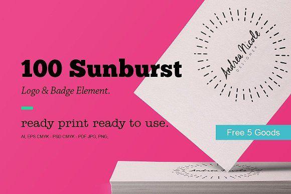 Sunburst Logo - Sunburst Logo & Badge Element Graphic Objects Creative Market
