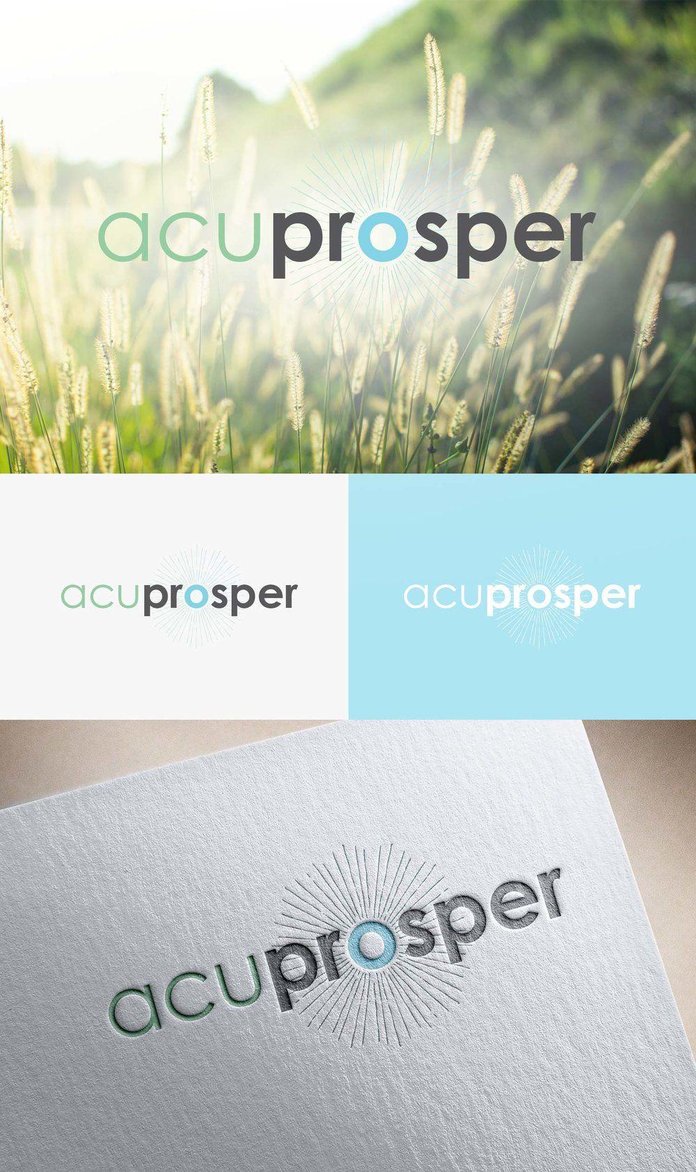 Sunburst Logo - AcuProsper. Logo Design. Six Leaf Design