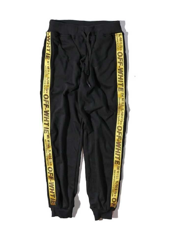 Yellow Off White Logo - Shop Off White Yellow Boxes Black Sweatpants with Free Shipping