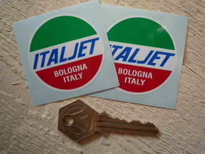 Italjet Logo - Italjet Bologna Italy Round Stickers. 2 Pair