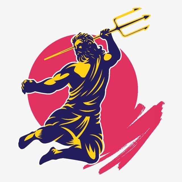 Mythology Logo - Poseidon Or Neptune Throw A Trident Gods Mascot Logo Template ...