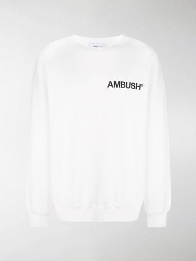 Ambush Logo - Ambush white Cotton logo print sweatshirt | Stefaniamode.com