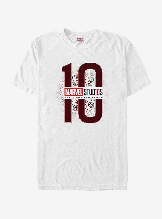 T-Ten Logo - Marvel First 10 Years Anniversary Icon Collage Logo T Shirt