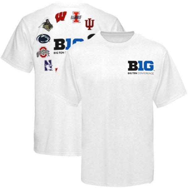 T-Ten Logo - Big Ten White Team Logo Circle T-shirt | The Official Store of the ...