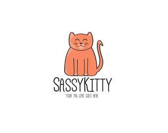 Sneaky Logo - Items similar to Sneaky cat logo design, pre made logo, cat logo ...