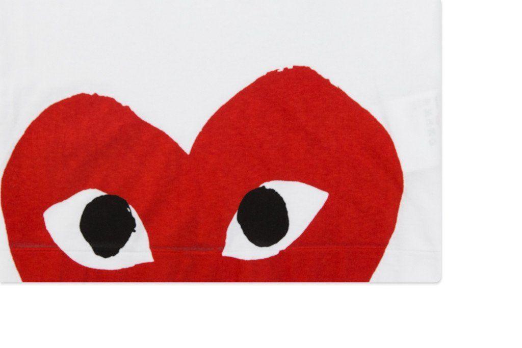 CDG Logo - Comme des Garcons PLAY Half Heart T-Shirt - White – Feature Sneaker ...