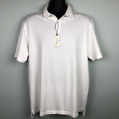 Domtar Logo - NEW PETER MILLAR White Cotton Short Sleeved Domtar Logo Golf Polo ...