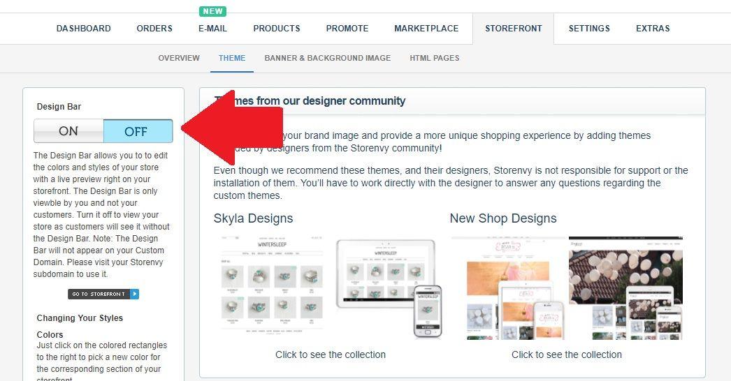 Storenvy Logo - STORENVY | How do I remove the design bar from the ...