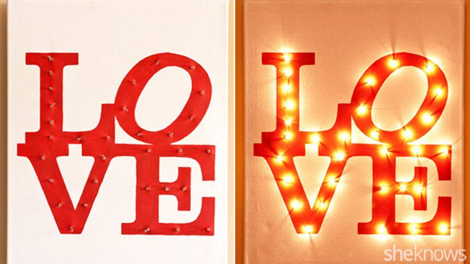 Sheknows.com Logo - DIY illuminated LOVE canvas