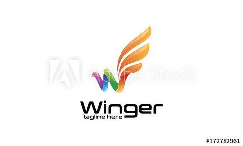 Winger Logo - Winger Logo Template - Colorful Letter W and Wing Logo - Buy this ...