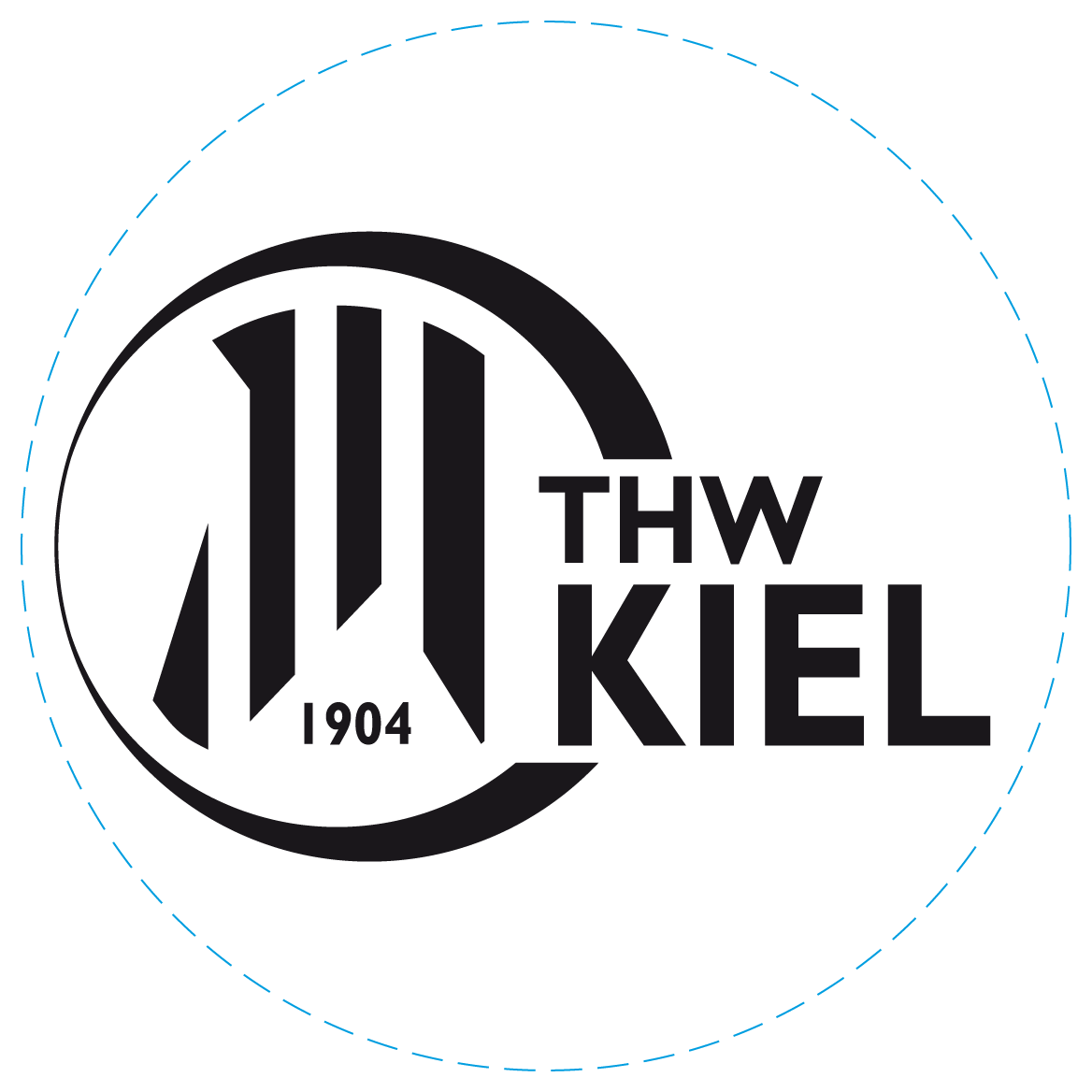 Kiel Logo - THW Kiel Logo Fan-Aufkleber schwarz für eine innenliegende ...