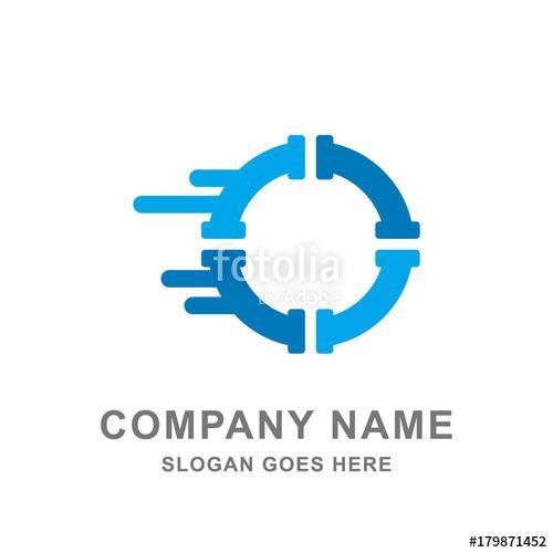 Pipe Logo - Plumbing Service Round Blue Pipe Logo Vector Icon Stock image