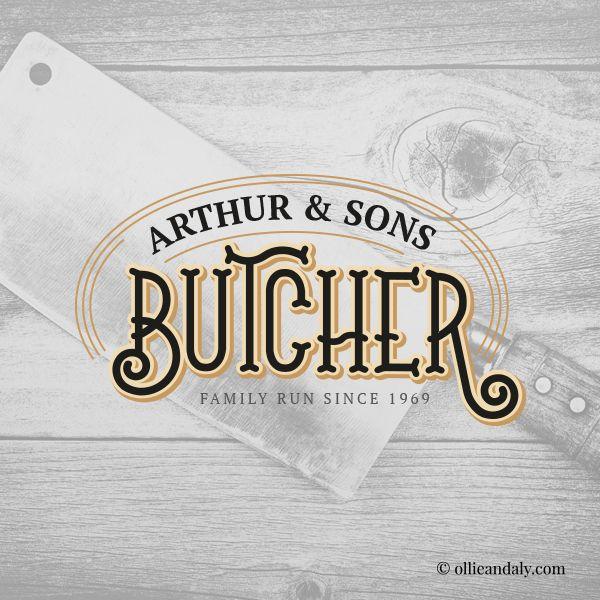 Butcher Logo - Ollie & Aly. Logo Design for Premium Butcher