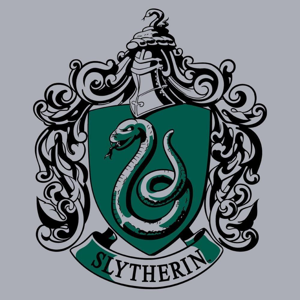 Slytherine Logo - Slytherin Crest Adult Gray T Shirt