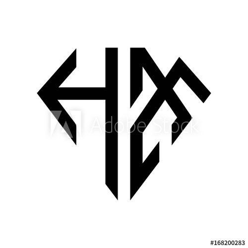 Hx Logo - initial letters logo hx black monogram diamond pentagon shape - Buy ...