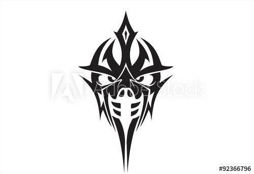 Tribal Logo - Head king of war tribal logo vector this stock vector