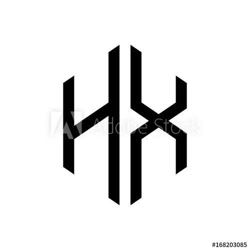Hx Logo - initial letters logo hx black monogram hexagon shape vector - Buy ...