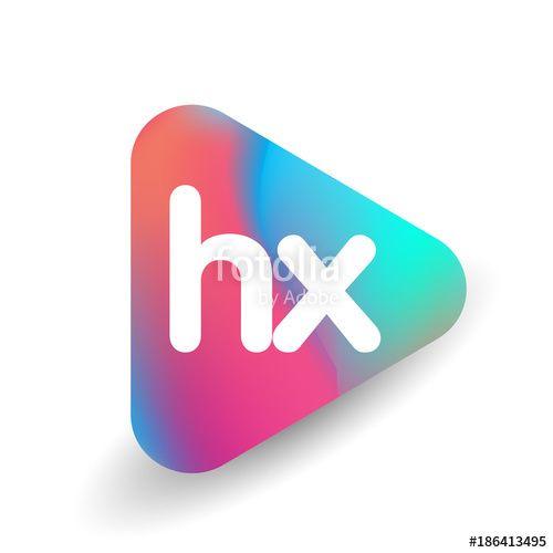 Hx Logo - Letter HX logo in triangle shape and colorful background, letter ...