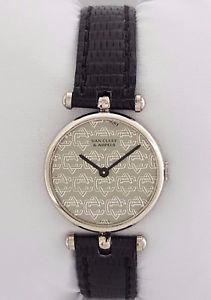 Arpels Logo - Van Cleef & Arpels VCA 18K Gold Mechanical Watch Black Leather ...