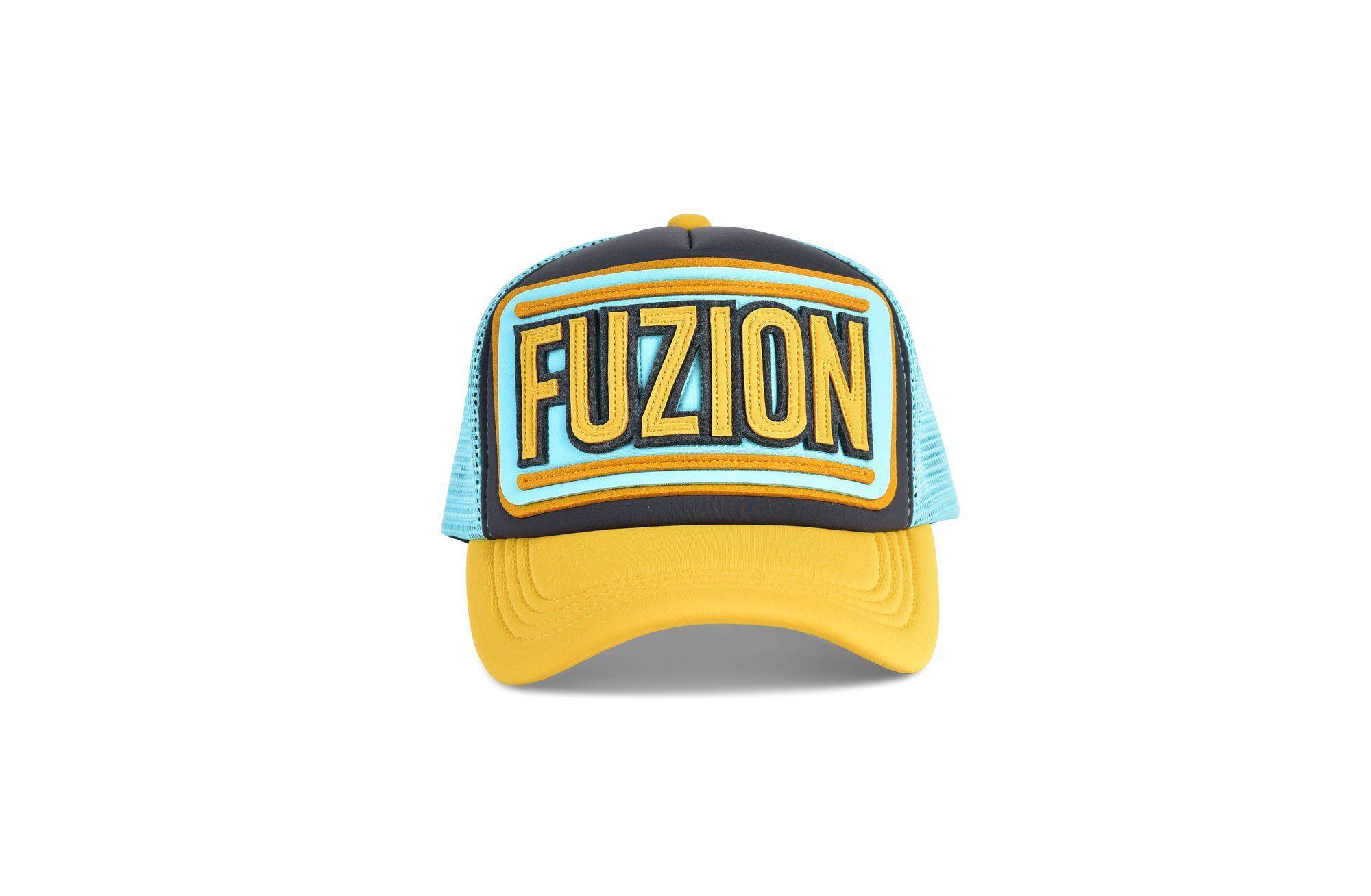 Fuzion Logo - Fuzion Classic Aqua-Yellow - Fuzion caps