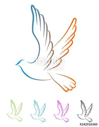 Peaceful Logo - Flying Dove bird peaceful logo vector eps 10