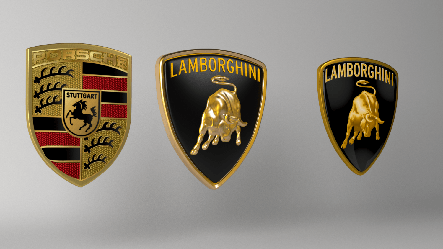 Porche Logo - Lamborghini Porsche logo 3D Model in Parts of auto 3DExport