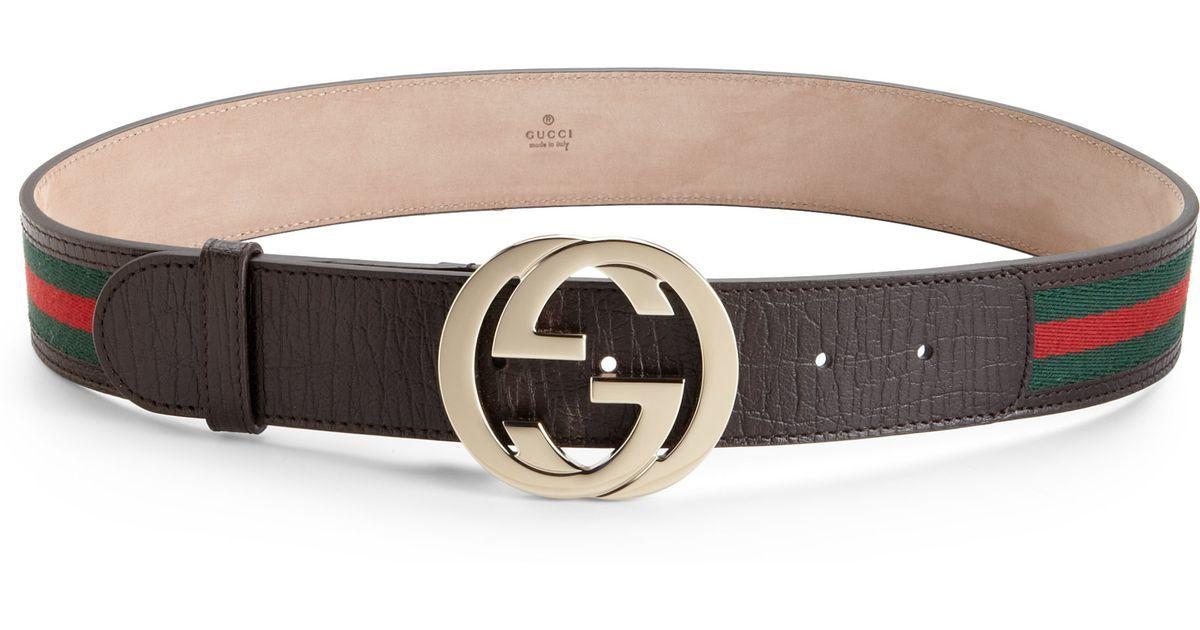 Belt Logo - Lyst - Gucci Logo Cracked Leather Belt in Brown