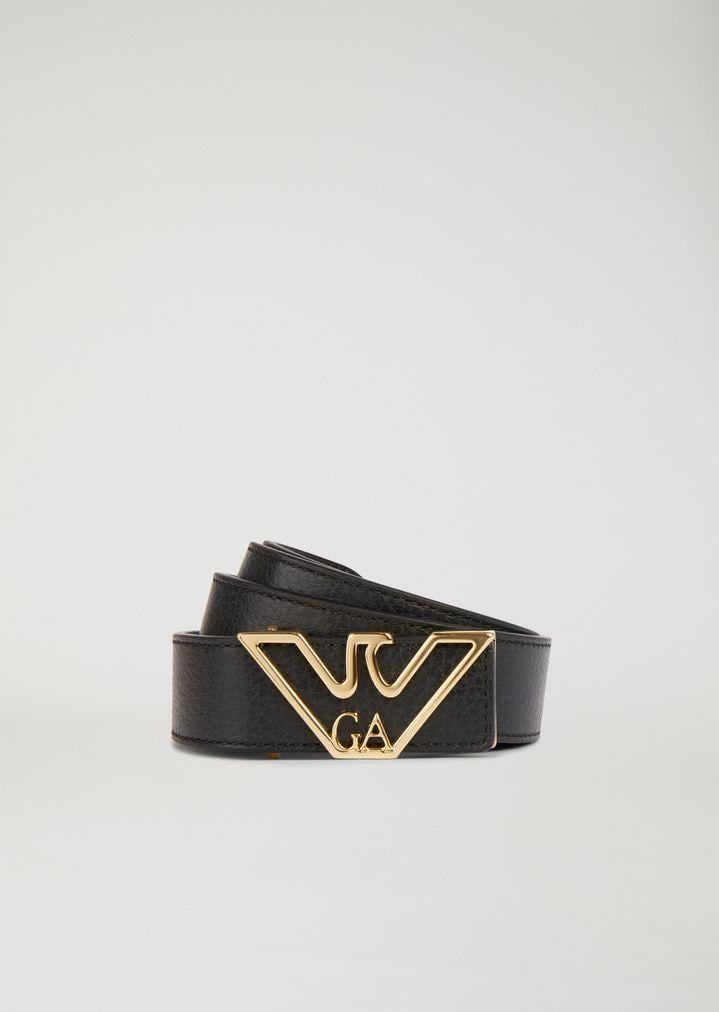 Belt Logo - Leather belt with logo | Woman | Emporio Armani