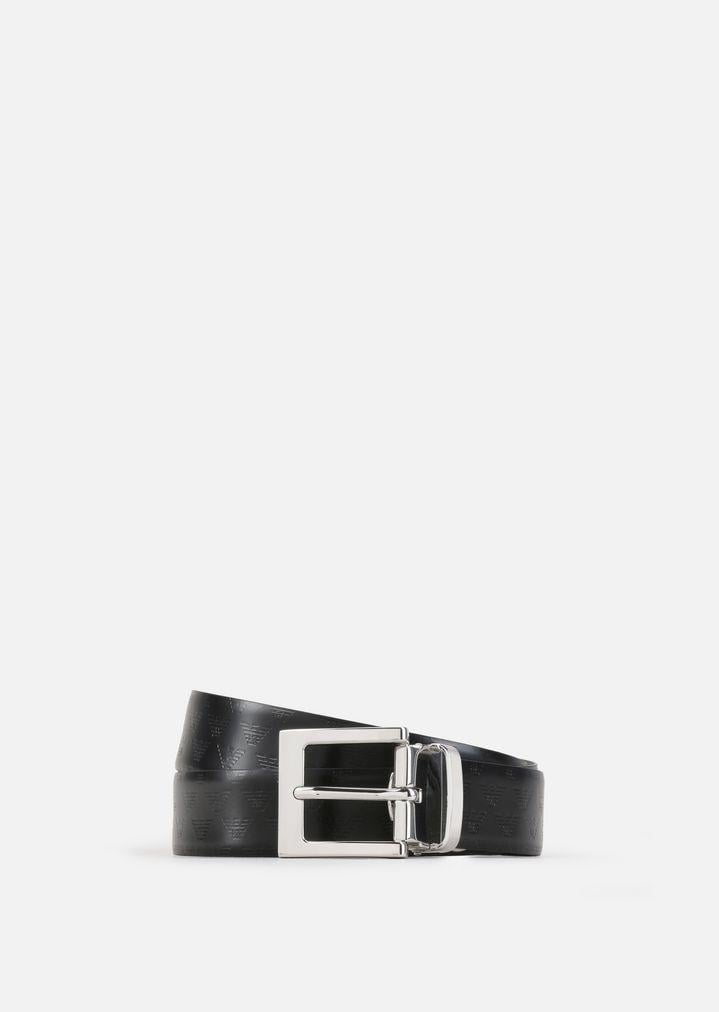 Belt Logo - Reversible leather belt with logo