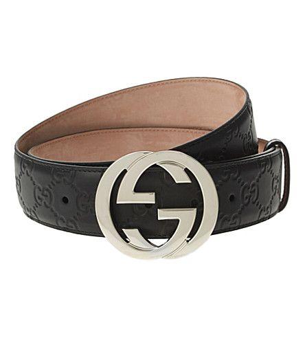 Belt Logo - GUCCI - Leather logo belt | Selfridges.com