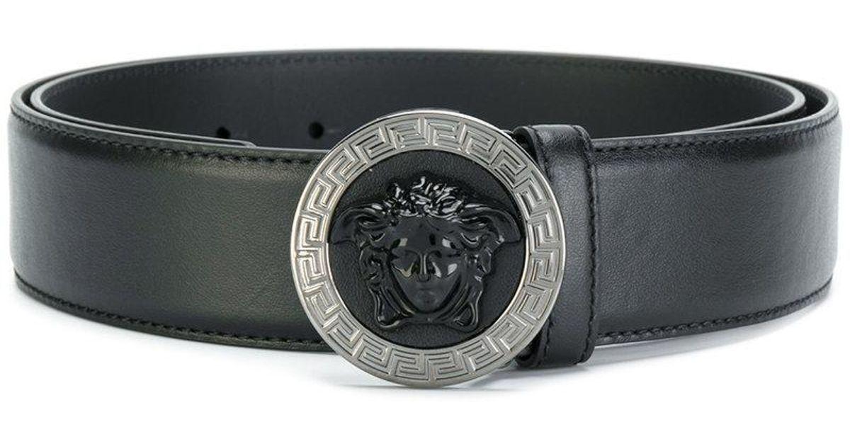 Belt Logo - Versace Vanitas Medusa Logo Belt in Black