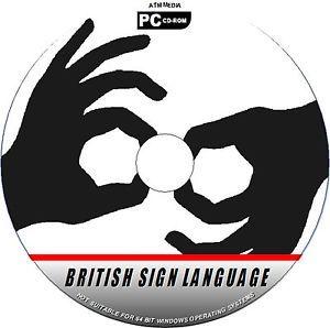 CD-ROM Logo - DISC SET BRITISH SIGN LANGUAGE TUTORIAL HAND SIGNING FOR DEAF NEW