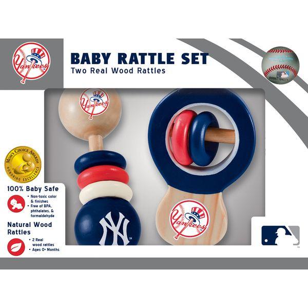 Rattle Logo - New York Yankees Wood Baby Rattles ( 2 Pack)