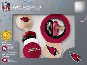 Rattle Logo - NFL Arizona Cardinals Wooden Baby Rattle Gift Set Toy Football Logo ...