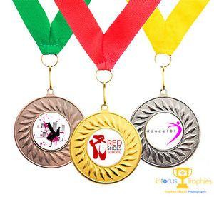 Medal Logo - x Dance Medals Personalised With Your Logo + Ribbon FREE DELIVERY