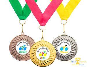 Medal Logo - x Cycling Medals Personalised With Your Logo + Ribbon HIGH