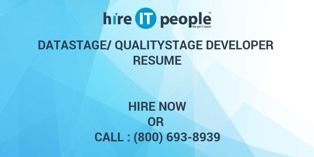 InfoSphere Logo - DataStage/QualityStage Developer Resume - Hire IT People - We get IT ...