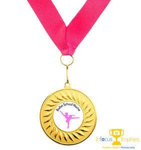 Medal Logo - Ballet Medal Personalised With Your Logo Name + Ribbon Fast P&P