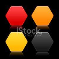 Black and Red Hexagon Logo - Hexagon Empty Icon Blank Yellow Black Red Orange Web Button stock