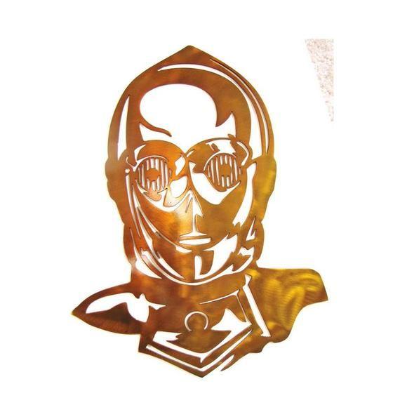 C-3PO Logo - Metal Star Wars C3PO Robot STAR WARS Robot Character Symbol | Etsy